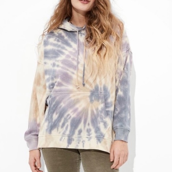 American Eagle Outfitters Tops - NEW American Eagle Tie Dye Ahh-Mazingly Soft Jegging Fit Hooded Sweatshirt